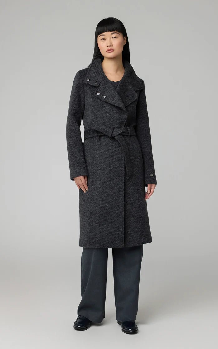 SOIA&KYO GENIE - Semi - Fitted Novelty Wool Coat With Belt - Boutique Bubbles