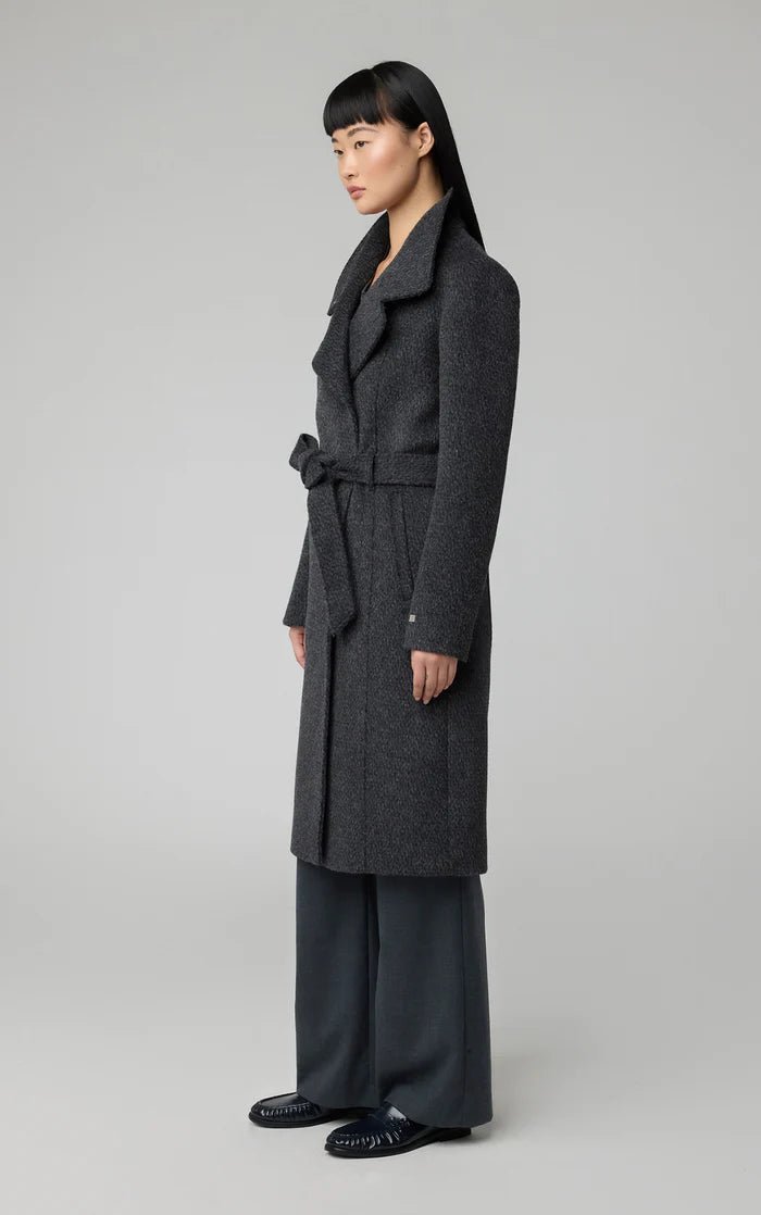 SOIA&KYO GENIE - Semi - Fitted Novelty Wool Coat With Belt - Boutique Bubbles