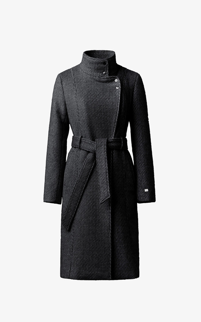 SOIA&KYO GENIE - Semi - Fitted Novelty Wool Coat With Belt - Boutique Bubbles