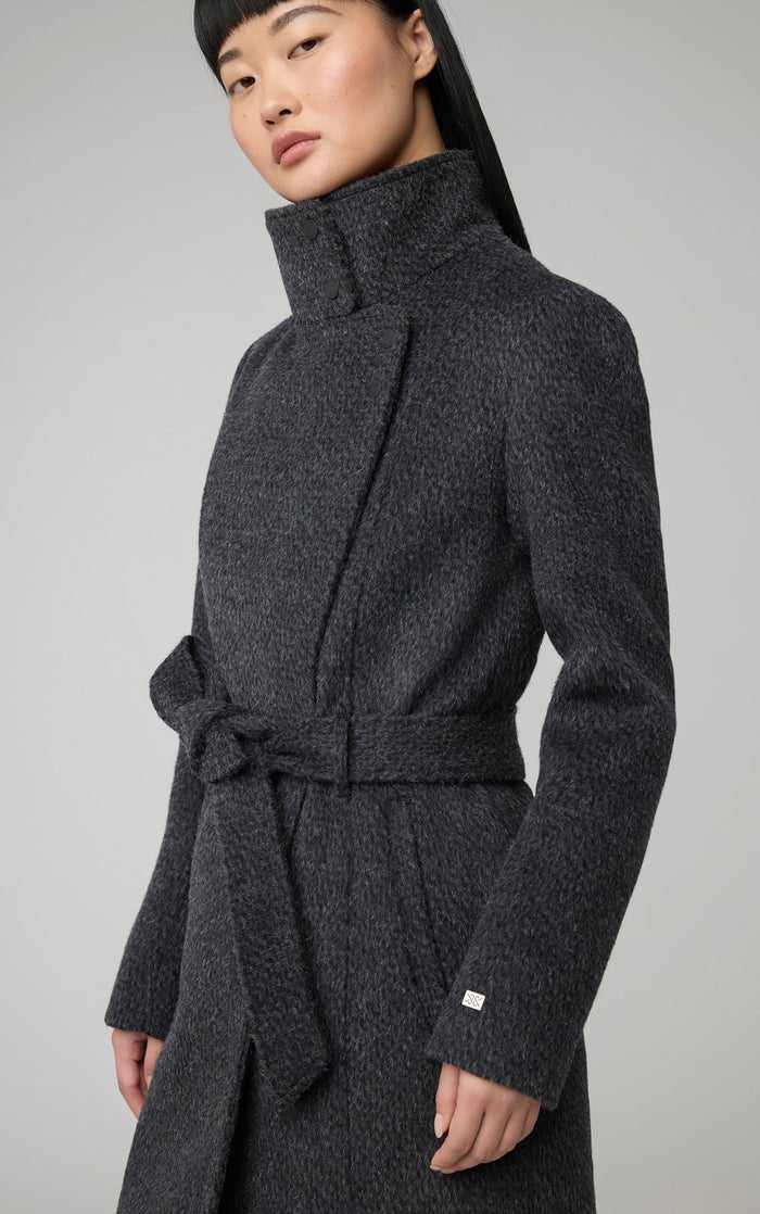 SOIA&KYO GENIE - Semi - Fitted Novelty Wool Coat With Belt - Boutique Bubbles