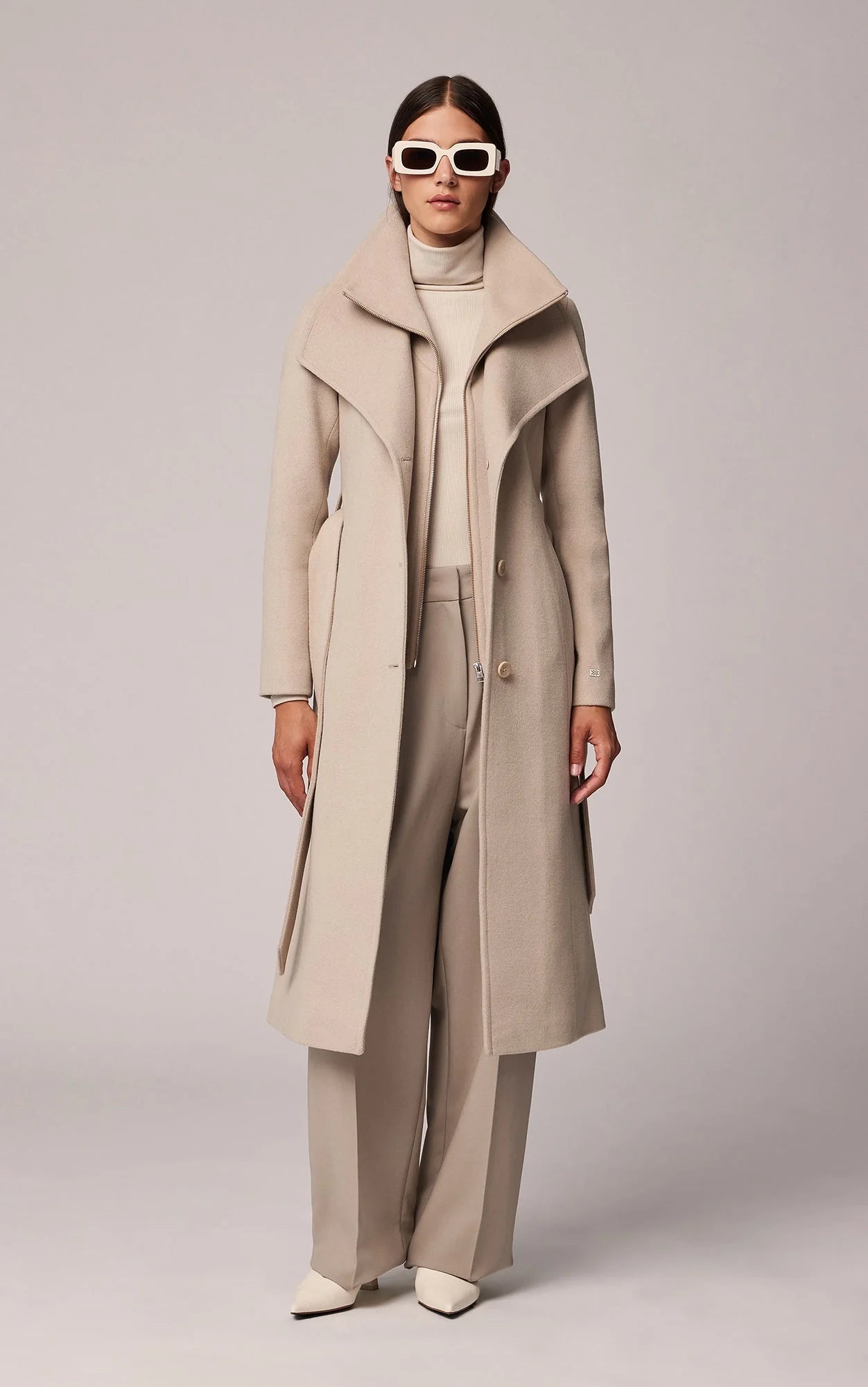 SOIA&KYO ILANA - Slim - Fit Classic Wool Coat With Bib Collar - Boutique Bubbles