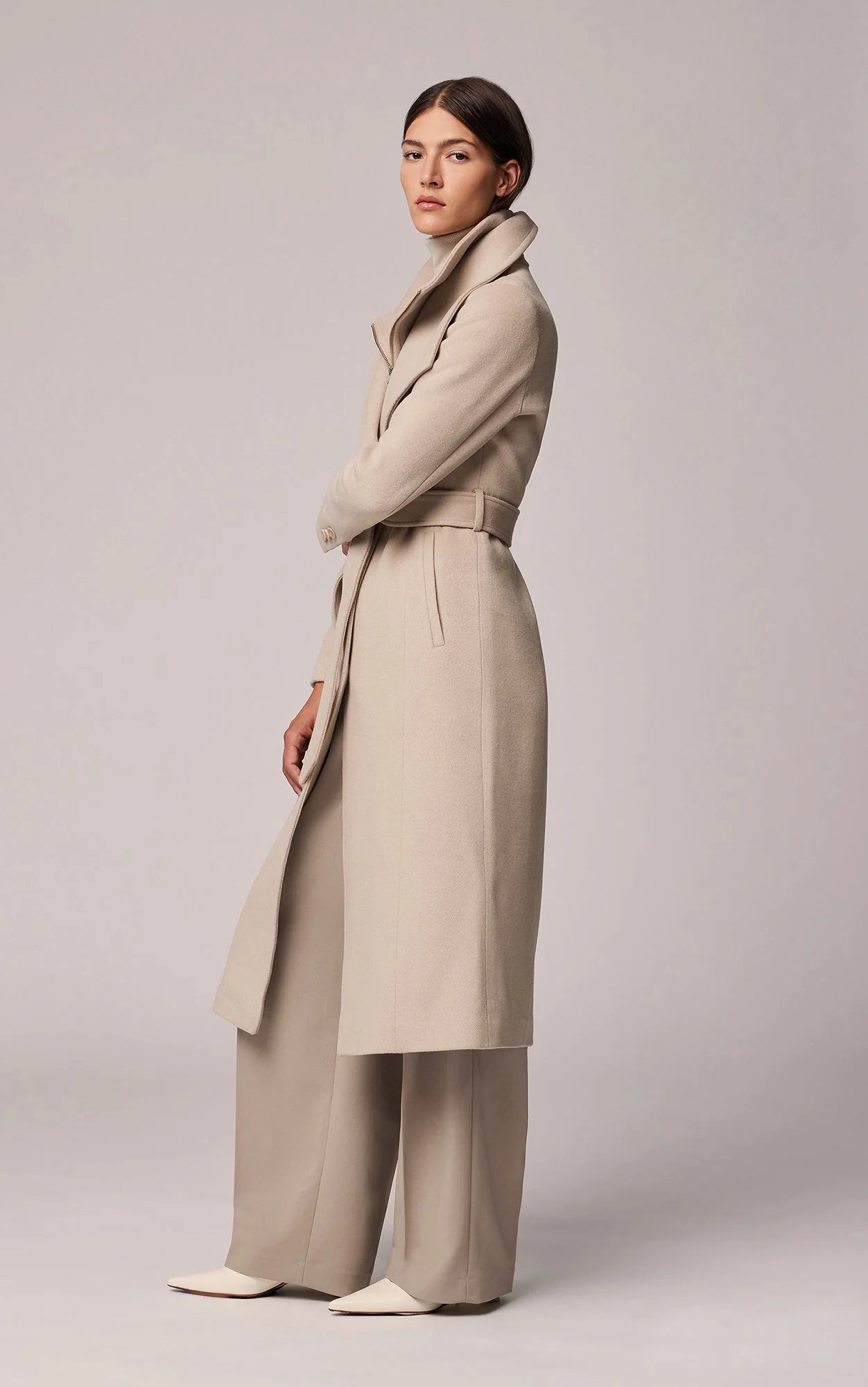 SOIA&KYO ILANA - Slim - Fit Classic Wool Coat With Bib Collar - Boutique Bubbles