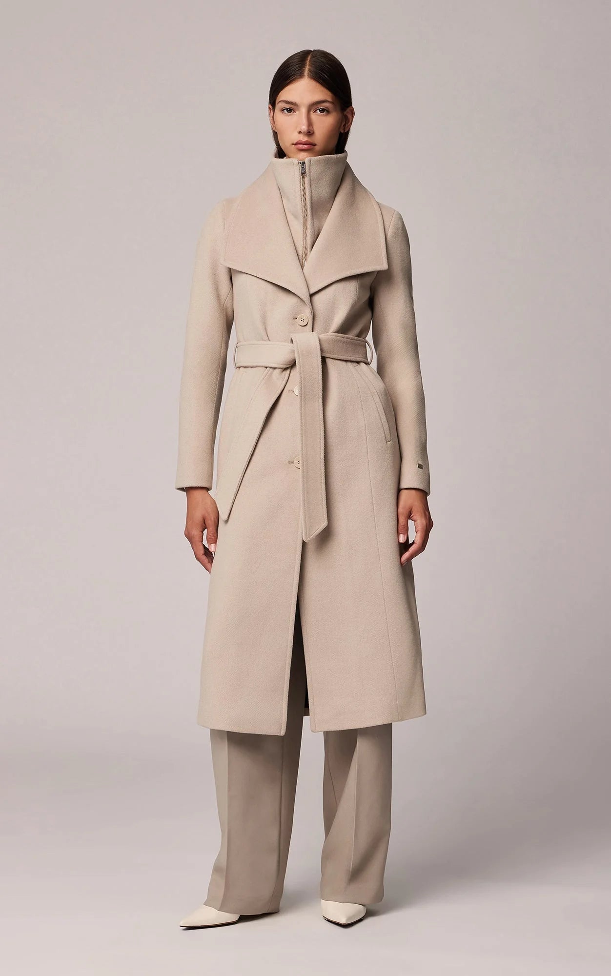 SOIA&KYO ILANA - Slim - Fit Classic Wool Coat With Bib Collar - Boutique Bubbles