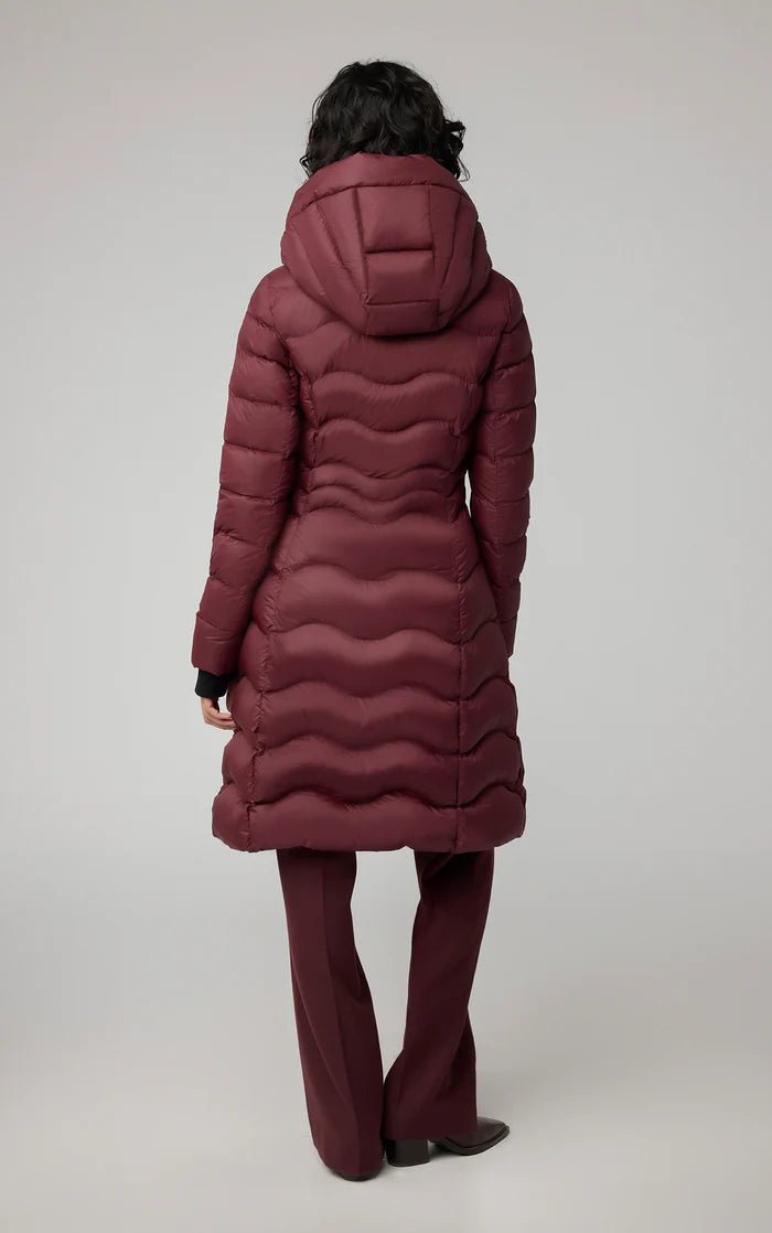 SOIA&KYO LITA - V - Sustainable Lightweight Down Fit & Flare Coat With Hood - Boutique Bubbles