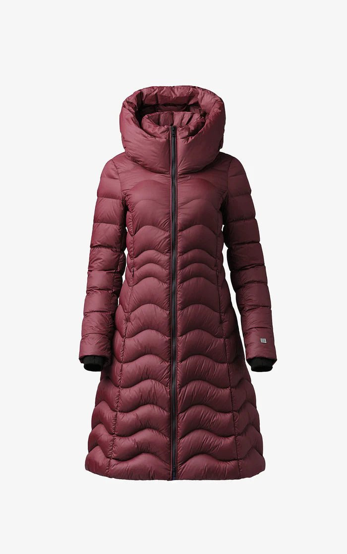 SOIA&KYO LITA - V - Sustainable Lightweight Down Fit & Flare Coat With Hood - Boutique Bubbles