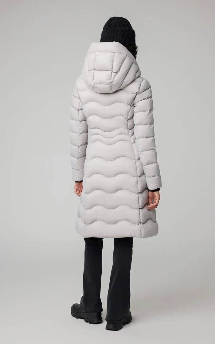 SOIA&KYO LITA - V - Sustainable Lightweight Down Fit & Flare Coat With Hood - Boutique Bubbles