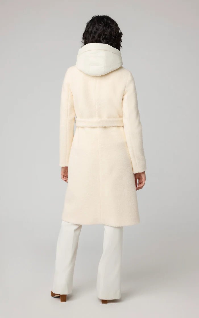 SOIA&KYO MONIQUE - Semi - Fitted Wool Blend Sherpa Coat With Bib & Hood - Boutique Bubbles