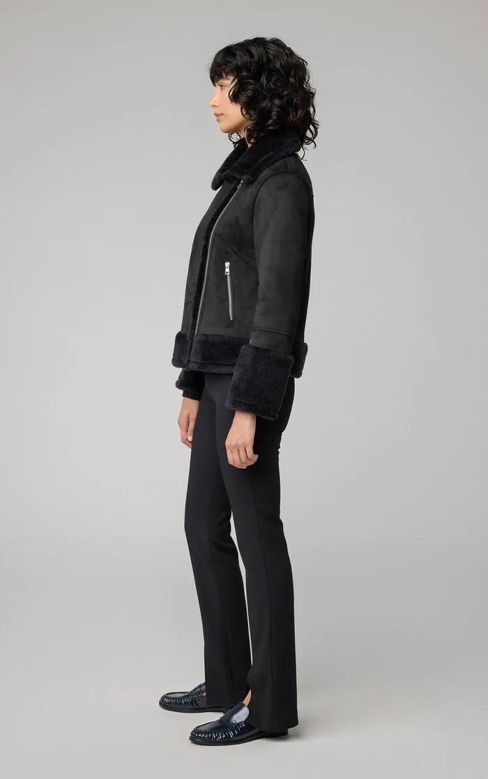 SOIA&KYO PHOEBE - Relaxed - Fit Luxe Faux Sherpa Biker Jacket - Boutique Bubbles