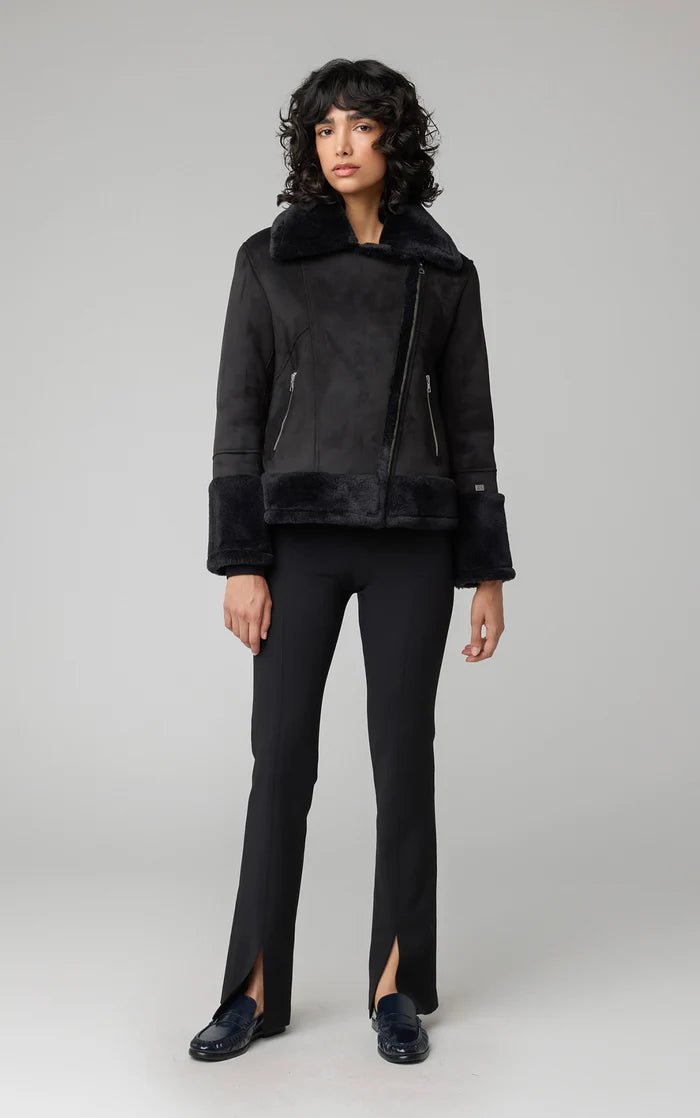 SOIA&KYO PHOEBE - Relaxed - Fit Luxe Faux Sherpa Biker Jacket - Boutique Bubbles