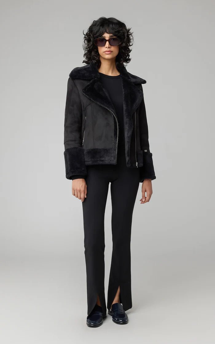 SOIA&KYO PHOEBE - Relaxed - Fit Luxe Faux Sherpa Biker Jacket - Boutique Bubbles