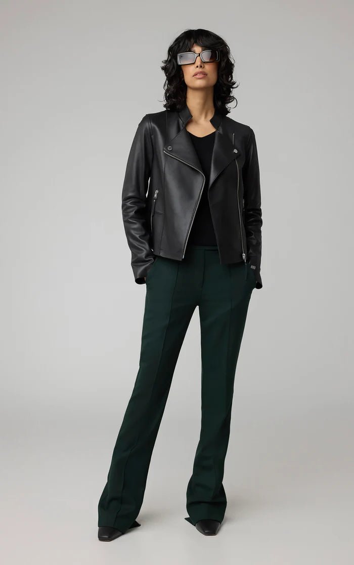 SOIA&KYO SASKIA - L - Slim - Fit Leather Jacket With Stand Collar - Boutique Bubbles