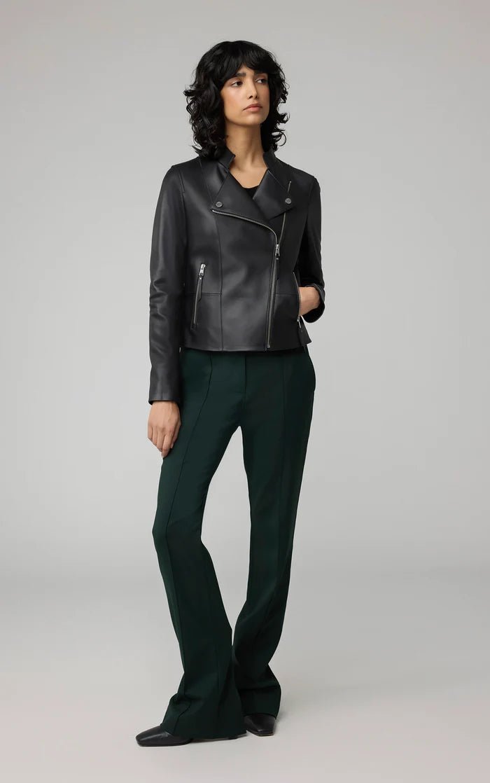 SOIA&KYO SASKIA - L - Slim - Fit Leather Jacket With Stand Collar - Boutique Bubbles