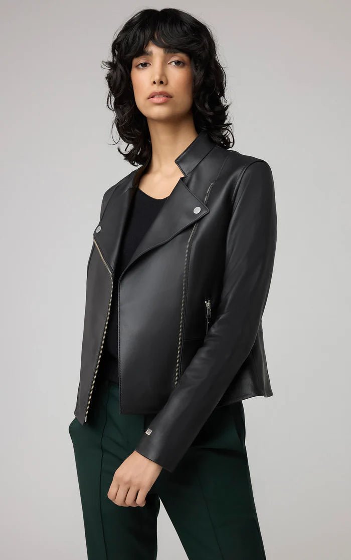 SOIA&KYO SASKIA - L - Slim - Fit Leather Jacket With Stand Collar - Boutique Bubbles