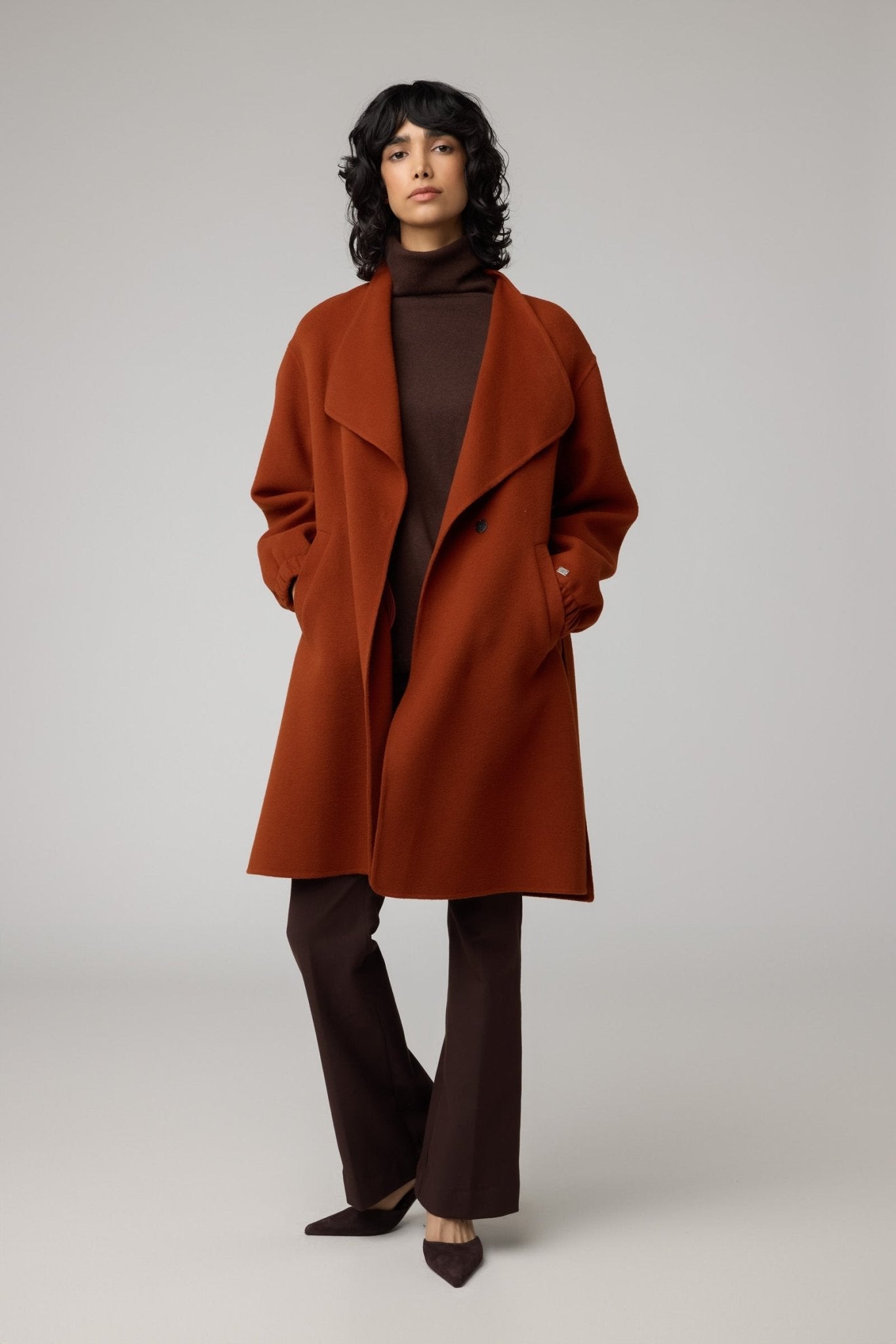 SOIA&KYO SUZIE - Relaxed - Fit Double Face Wool Martingale Coat - Boutique Bubbles