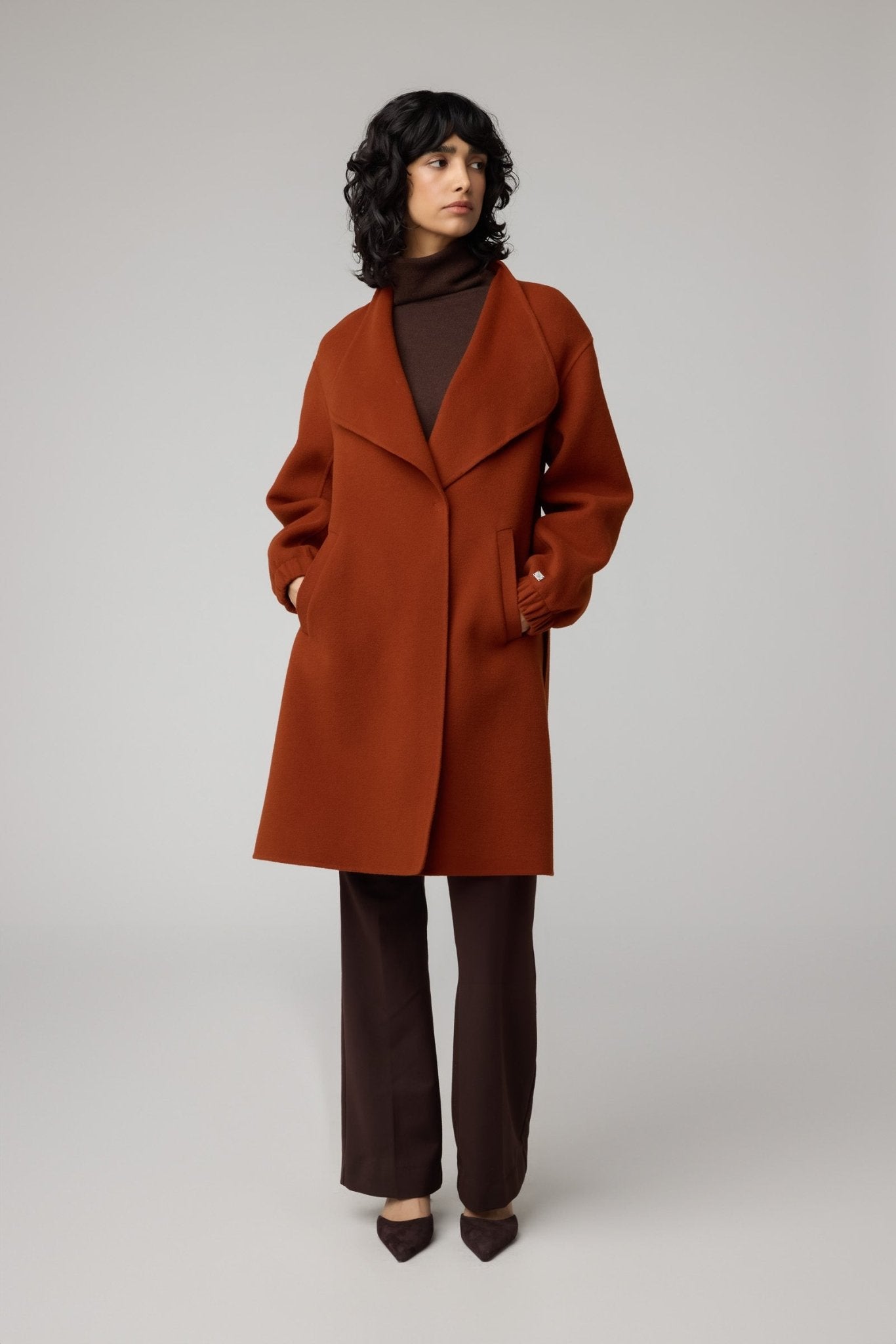 SOIA&KYO SUZIE - Relaxed - Fit Double Face Wool Martingale Coat - Boutique Bubbles