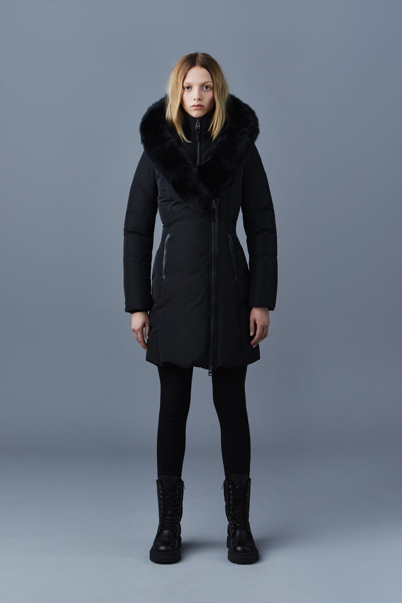 MACKAGE KAY-BX-down-coat-with-blue-fox-fur-signature-mackage-collar - Boutique Bubbles