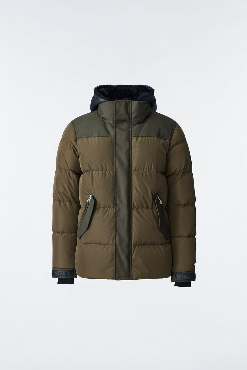 MACKAGE RILEY classic down jacket with removable shearling bib