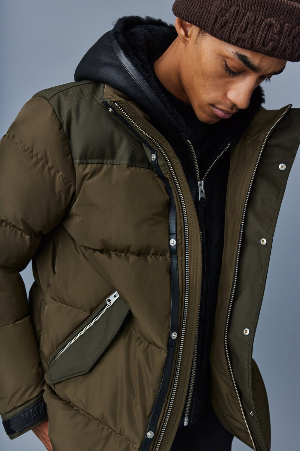 MACKAGE RILEY - down jacket with removable shearling bib - Boutique Bubbles