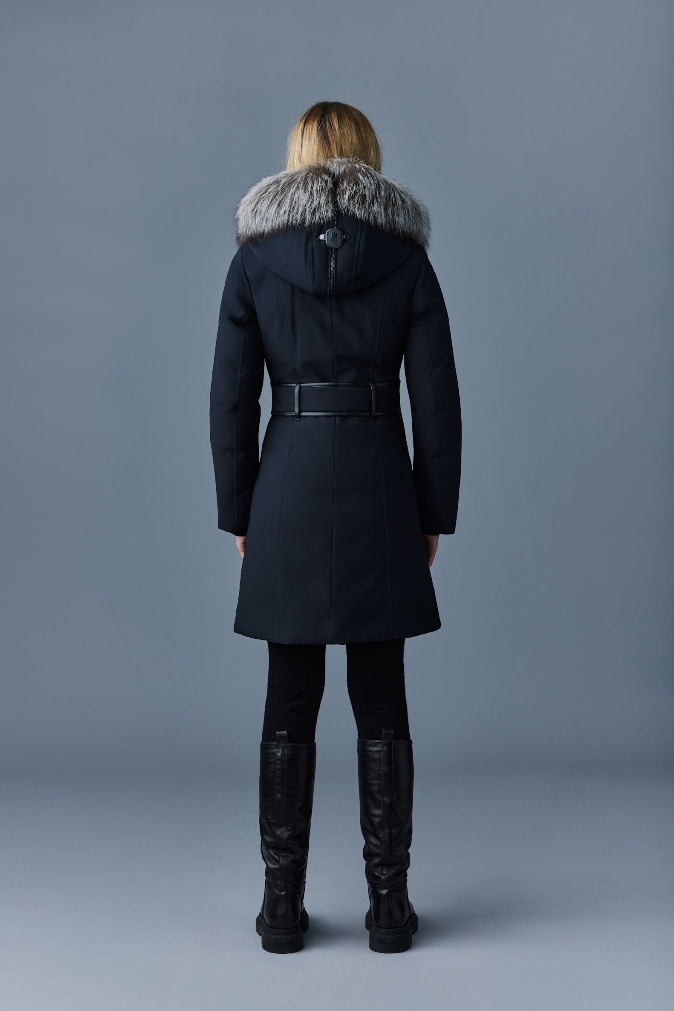 MACKAGE TRISH-X - down coat with silverfox fur trimmed collar & hood - Boutique Bubbles